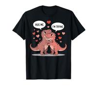 Divertente T Rex Valentine Coppia Abbracciami Meme Dinosauro Maglietta