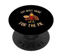 Divertente tacchino con torta di zucca Sono solo qui per la torta PopSockets PopGrip Adesivo
