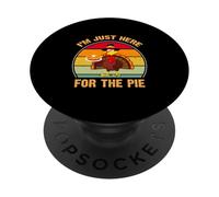 Divertente tacchino con torta di zucca Sono solo qui per la torta PopSockets PopGrip Adesivo