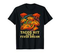 Divertente Taco Psichedelico Food Lover Trippy Festival Party Maglietta