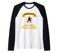 Divertente Tai Chi Terapia Regalo Meditazione Scritta Tai Ji Maglia con Maniche Raglan