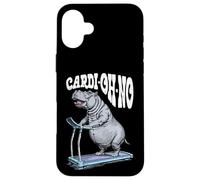 Divertente tapis roulant cardio palestra ippopotamo cardi-oh-no ippopotamo Custodia per iPhone 16 Plus