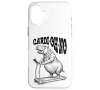 Divertente tapis roulant cardio palestra ippopotamo cardi-oh-no ippopotamo Custodia per iPhone 16 Plus