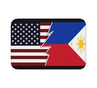 Divertente Tappeti barriera Torn Style Amen and The Philippines Flags Tappeto d'Ingresso Indietro 40×60cm per Ufficio,Bagno,Vasca da Bagno