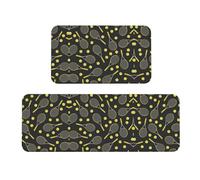 Divertente tappetino da cucina con racchette da tennis e palline da tennis, 2 set, antiscivolo, assorbente, confortevole, per casa e ufficio