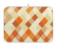 Divertente tappetino per asciugare i piatti a quadri arancione tappetino assorbente per asciugare rapidamente i piatti scolapiatti tappetino da cucina grande 45,7 x 61 cm
