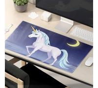 Divertente tappetino per il mouse con unicorno magico sotto il cielo illuminato dalla luna, tappetino per il mouse divertente tappetino per mouse grande