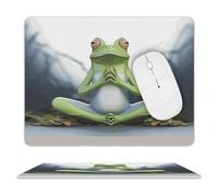 Divertente tappetino per mouse con rana yoga impermeabile e antiscivolo, tappetino per mouse portatile, comodo tappetino per mouse per desktop, casa, ufficio, laptop