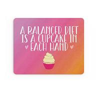 Divertente tappetino per mouse da lavoro in ufficio Mousepad accessori da scrivania computer collega collega collega una dieta equilibrata è un cupcake in ogni mano scherzo MM295