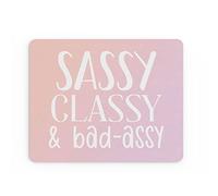Divertente tappetino per mouse | Lavoro in ufficio Mousepad Accessori da scrivania Computer Admin Collega | Sassy Classy Bad Assy | Per le sue battute Citazioni | MM195