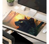 Divertente tappetino per mouse per lavoro gatto nero nella foresta del tramonto tappetino per mouse accessori da scrivania kawaii divertente tappetino per mouse