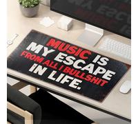 Divertente tappetino per mouse per lavoro, la musica è la mia fuga da tutti i bullshit in life. Tappetino per mouse grande e divertente
