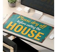 Divertente tappetino per mouse per scrivania, si prega di asciugare prima di entrare in casa, tappetino per mouse grande tappetino per mouse da gioco