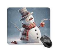 Divertente tappetino per mouse quadrato con pupazzo di neve natalizio, tappetino per mouse portatile con base in gomma antiscivolo, 25 x 30 cm, ultra sottile, per computer, laptop, ufficio, accessori