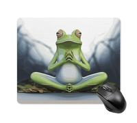 Divertente tappetino per mouse quadrato con rana yoga tappetino per mouse portatile con base in gomma antiscivolo 18 x 22 cm, tappetino per mouse ultra sottile per computer, laptop, accessori da