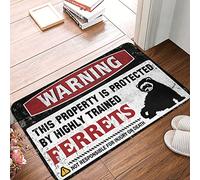 Divertente tappetino per porta di avvertimento, questa proprietà è protetta da un tappeto altamente addestrato per furetti personalizzati per roba adolescente della porta d'ingresso (taglia : 65 x 90 cm)