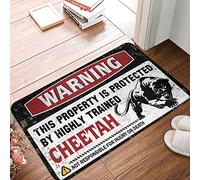 Divertente tappetino per porta di avvertimento, questa proprietà è protetta da un tappeto ghepardo altamente addestrato personalizzato per roba adolescente della porta d'ingresso (taglia : 50 x 80 cm)