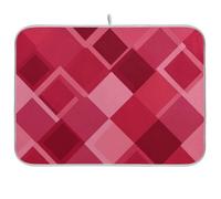 Divertente tappetino scolapiatti a quadri rosso scuro 1, tappetino assorbente da cucina per asciugare i piatti, lavabile e opaco, accessori per piano di lavoro, grande, 45,7 x 61 cm