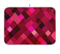 Divertente tappetino scolapiatti a quadri rosso scuro assorbente tappetino in microfibra spessa sotto scolapiatti bancone cucina grande 45,7 x 61 cm