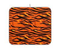 Divertente tappetino scolapiatti floreale assorbente ad asciugatura rapida tappetino termico da bancone cucina gadget stampa tigre arancione nero 40,6 x 45,7 cm