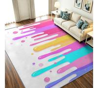 Divertente tappeto per soggiorno e camera da letto, 60 x 90 cm | Gradiente di colore, motivo fluido, antiscivolo, lavabile, adatto per la cameretta dei bambini, l'ingresso e il bagno