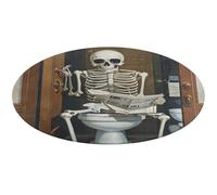 Divertente tappeto rotondo in tela con scheletro morbido tappetino da bagno assorbente tappetino da bagno ingresso antiscivolo tappeto fattoria tappetino anteriore posteriore 80 x 80 cm per camera da