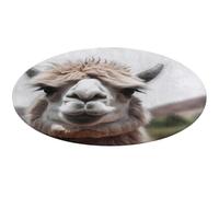 Divertente tappeto rotondo lavabile in alpaca lama per soggiorno, camera da letto, yoga, decorazione domestica, regalo - 90 x 90 cm