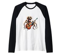 Divertente tarantola Che Suona Gli Amanti del Ragno della Chitarra elettrica Maglia con Maniche Raglan