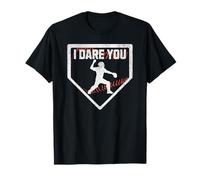 Divertente targa da baseball con scritta «I Dare You Home» Maglietta