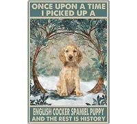 Divertente targa in metallo con scritta "I Picked up a English Cocker Spaniel Puppy Vintage Sign Retro Tin Signs Vintage Metal Sign for Bar Home Wall Metal Decoration 15,2 x 20,3 cm
