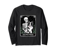 Divertente Tarocchi Del Cane Genitore Border Collie Maglia a Manica