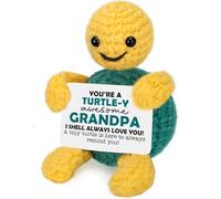 Divertente tartaruga regalo per nonno festa del papà, papà nonno regalo di compleanno da nipoti nipote nipote, ti amo regalo per nonno carino piccolo fatto a mano emotivo positivo uncinetto animali