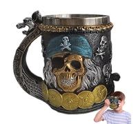 Divertente tazza a tema pirati, riutilizzabile, isolata, tazza da caffè, tè, tazza da caffè a tema pirata, tazza da caffè in acciaio inox, per compleanno, Natale, Capodanno, Pasqua