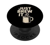 Divertente tazza calda per caffè espresso e latte macchiato amante della caffeina PopSockets PopGrip Adesivo