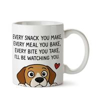 Divertente tazza con cane Beagle - "Every Snack You Make, I'll Be Watching You" - Carina per gli amanti dei cani e i genitori di animali domestici - Tazza in ceramica da 325 ml per lui o lei