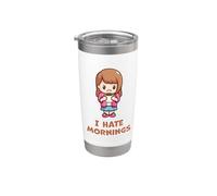 Divertente tazza da caffè con scritta "I Hate Mornings Person" Bicchiere termico in acciaio inox doppia parete