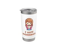 Divertente tazza da caffè con scritta "I Hate Mornings Person" Bicchiere termico in acciaio inox doppia parete