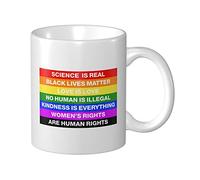 Divertente tazza da caffè con scritta "Science Is Real Black Lives Matter Blm Love Rainbow"