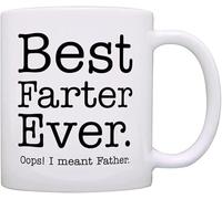 Divertente tazza da caffè da 11 once per la festa del papà, compleanno, Natale e Capodanno per papà, il miglior scoreggione di sempre, ops, volevo dire, bavaglio del padre, tazza da caffè divertente,