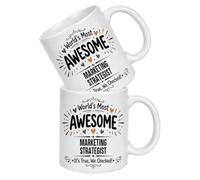 Divertente tazza da caffè digitale con frasi sarcastiche umoristiche, in ceramica bianca, da 325 ml, per marketing, manager e colleghi (bianco, confezione da 2)