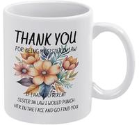Divertente tazza da caffè in ceramica da 11 once - Grazie per essere mia cognata. Se avessi una cognata diversa, la prenderei a pugni. Tazza da caffè e tè originale per donne, capo, amiche, dipendenti