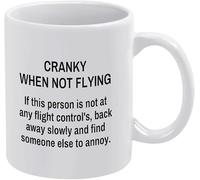 Divertente tazza da caffè in ceramica da 11 once - Irritabile quando si vola. Se questa persona si trova a qualsiasi controllo di volo, allontanati lentamente. Tazza da caffè e tè originale per donne,