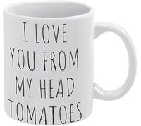 Divertente tazza da caffè in ceramica da 11 once - Ti amo dalla mia testa di pomodori - Tazza da caffè e tè originale per donne, capo, amico, dipendente o coniuge