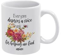 Divertente tazza da caffè in ceramica da 11 once - Tutti meritano una voce Grazie per avermi aiutato a trovare la mia - Tazza da caffè e tè originale per donne, capo, amico, dipendente o coniuge