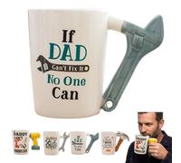 Divertente tazza da caffè per papà con manico a forma di strumento, tazza in ceramica con scritta "If Daddy Can't Nobody Can", regalo unico di compleanno, per papà, marito, nonno, tuttofare da figlia