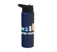Divertente tecnologia retrò per non dimenticare mai, cassette VHS, floppy disk degli anni '80 Stainless Steel Insulated Water Bottle