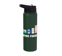Divertente tecnologia retrò per non dimenticare mai, cassette VHS, floppy disk degli anni '80 Stainless Steel Insulated Water Bottle