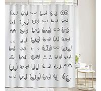Divertente tenda da doccia per il bagno, divertente corpo femminile nudo, divertente set di tende da doccia in tessuto accessori unici decorazione bagno bianco con ganci, 72 x 72 pollici
