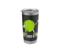 Divertente Tennis Miglior Server In Città Sport Gioco Gioca Uomini Donne Bicchiere termico in acciaio inox doppia parete