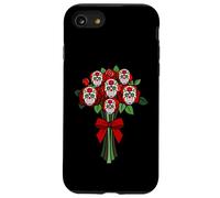 Divertente teschio colorato per Halloween con scheletro di fiori morti Custodia per iPhone SE (2020) / 7/8